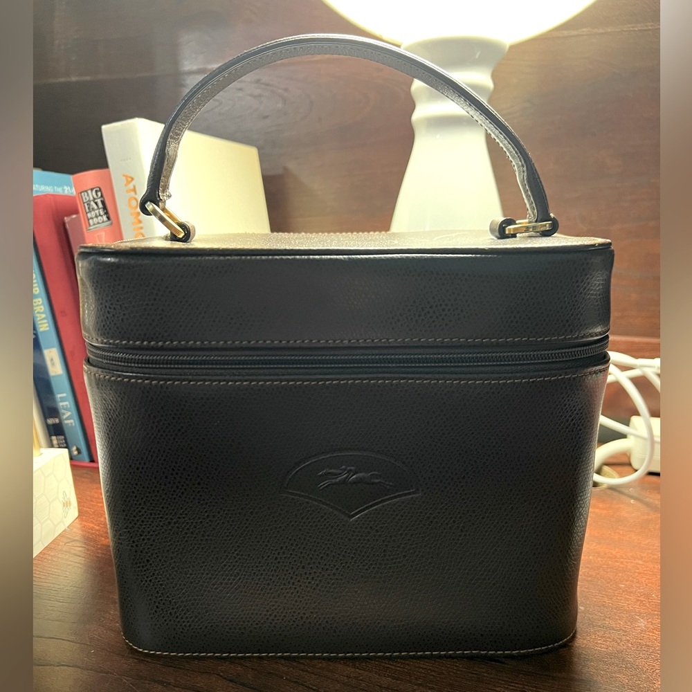 Vintage Longchamp Brown Leather Travel Case Preloved